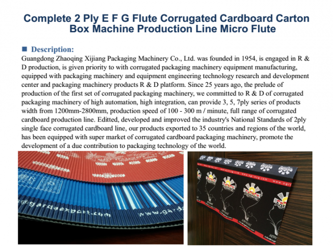 Single Face Micro Flute Corrugated Cardboard Machine Production Line