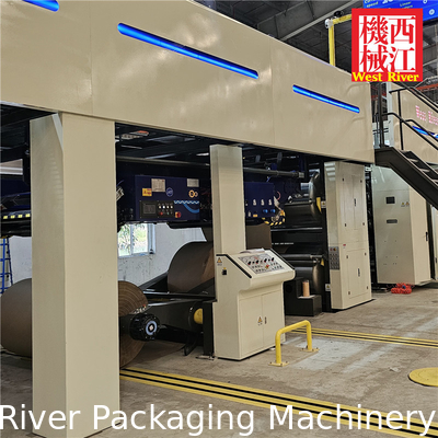 China modern Fully Automatic 5 ply Corrugated cardboard production line Auto Splicer Double Slitter Scorer