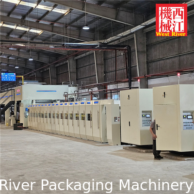China modern Fully Automatic 5 ply Corrugated cardboard production line Auto Splicer Double Slitter Scorer